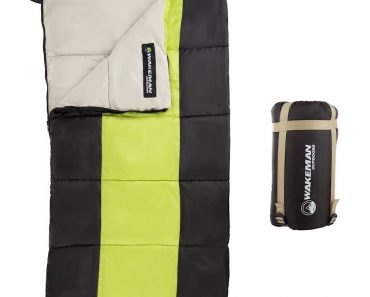 Wakeman Kids Sleeping Bag (Neon Green/Black) – Only $14.99!