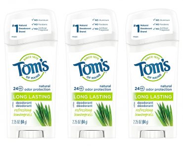 Tom’s of Maine Aluminum-Free Natural Deodorant, Lemongrass (Pack of 3) – Only $14.93!