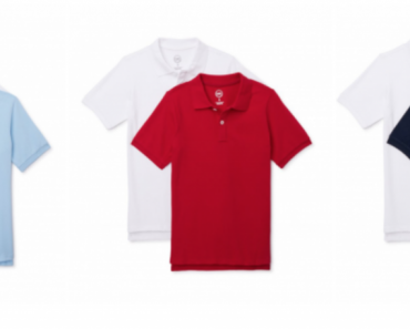 Wonder Nation Boys School Uniform Short Sleeve Pique Polo Shirts, 2-Pack Just $9.97!