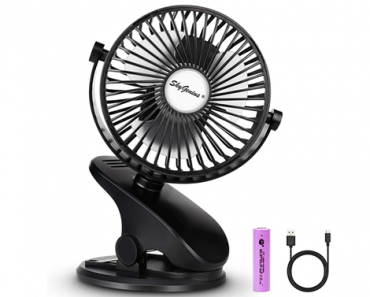 USB Rechargeable Battery Operated Mini Clip on Fan – Just $12.74!