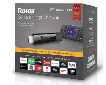 Roku Streaming Stick+ HD/4K/HDR Streaming Device with Long-range Wireless and Voice Remote with TV Controls – Just $39.00!