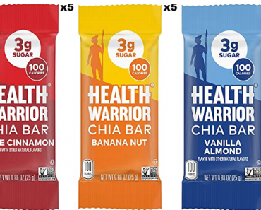 Health Warrior Chia Bars, Breakfast Variety Pack (15 Count) Only $11.75 Shipped!