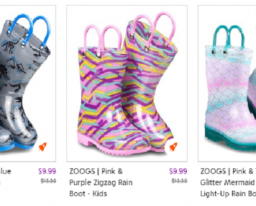ZOOGS Baby and Big Kids Rain Boots Only $9.99!