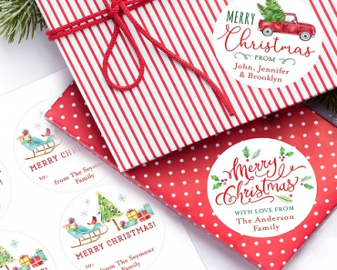 Personalized Holiday Gift Labels (Set of 24) Only $5.99! (Reg. $14)