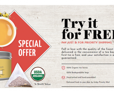 Try Amora Tea for Free! Pay Only $1.00 for Shipping!