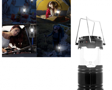 Solar Powered Ultra Bright LED Rechargeable Camping Lantern Only $7.49 Shipped!