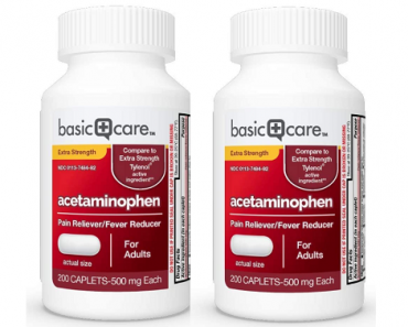 Amazon Basic Care Extra Strength Pain Relief, Acetaminophen Caplets, 500 mg, 200 Count Only $3.82 Shipped!