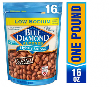 Blue Diamond Almonds, Low Sodium Lightly Salted, 16 Ounce Only $5.99 Shipped!