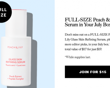 FREE FULL SIZE Peach & Lily Skin Refining Serum With July Allure Beauty Box!
