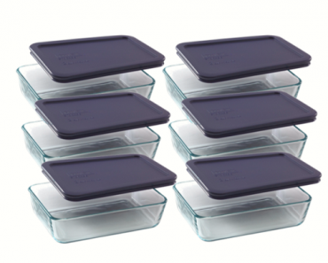Pyrex Simply Store 3-Cup Rectangular Dish with Blue Lid – Set of 6 Only $34.22!