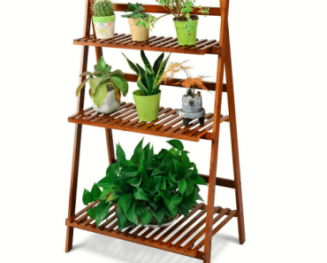 Costway Bamboo Foldable Ladder Shelf Only $59.99 Shipped! (Reg. $100)