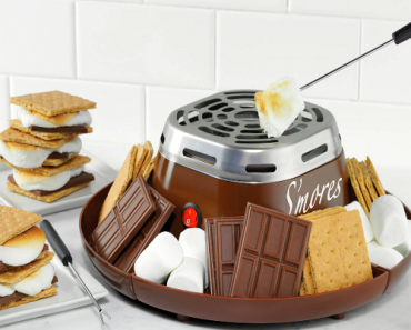 Nostalgia Indoor Electric Stainless Steel S’mores Maker w/ 4 Compartment Trays & 2 Roasting Forks for Only $17.99!!
