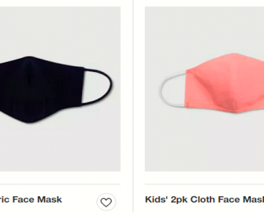 Adults or Kids Reusable Fabric Face Masks 2-Pack Only $4!