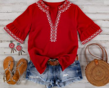 Embroidered Fall Top – Only $24.99!
