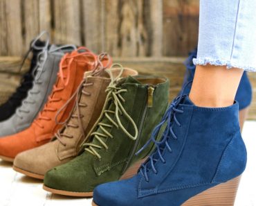 Lace-Up Wedge Booties – Only $30.99!