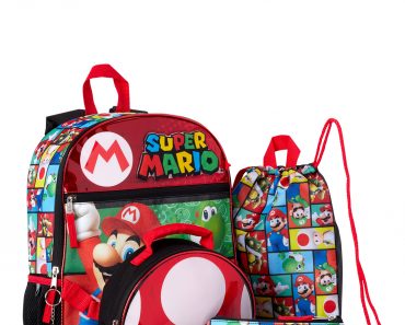 Super Mario 5-pc Backpack Set Just $12.99!