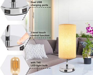 Set of TWO Touch Lamps With USB Ports Only $34.64!