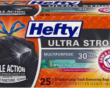 Hefty Ultra Strong White Pine Breeze 30 Gallon 25-ct Trash Bags Only $4.83!