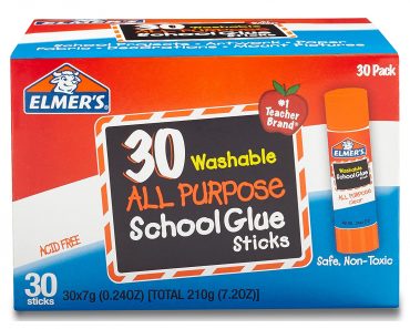 Elmer’s All Purpose School Glue Sticks, Washable, 30 Pack – Just $10.99! $.36 each! Back to school!