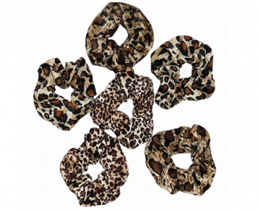 Leopard Print Hair Scrunchies – 6 Pack – Just $6.99!