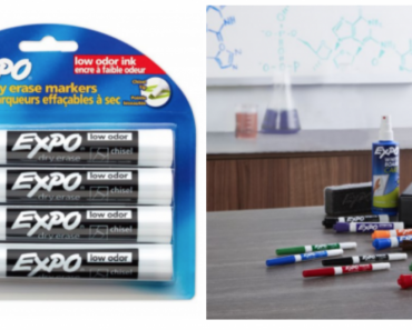 Expo® Low Odor Dry Erase Markers, Chisel Tip, Black, 4 Count $3.46!