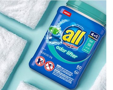 All Mighty Pacs Laundry Detergent 4 In 1 With Odor Lifter, Tub, 60 Count Only $7.52 Shipped!