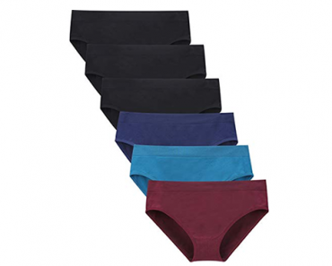 Areke Womens Bikini Panties Seamless Underwear, Soft Stretch Cheekini Hipster Briefs – 6 Pack – Just $8.49!