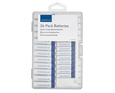 Insignia AA/AAA 36-Pack Batteries with Storage Box – Just $10.99!