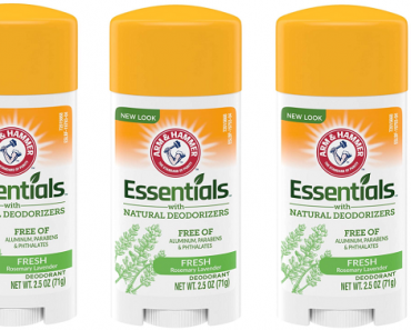 ARM & HAMMER Essentials Deodorant with Natural Deodorizers, Fresh Rosemary Lavender, 2.5 OZ Only $1.58!