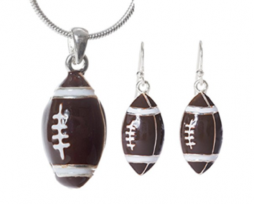 Football Pendant Necklace and Earrings Set – Just $12.99! Super cute!