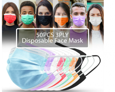 Protective Disposable 3PLY Face Masks (50 Pieces) Only $5.88 Shipped!