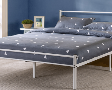Zinus Geraldine 12″ White Metal Platform Bed Frame (Twin) Only $60.04!