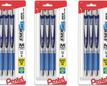 Pentel EnerGel Deluxe RTX Gel Ink Pens -Blue Ink, 3-Pack Only $2.99! (Reg. $10.50)