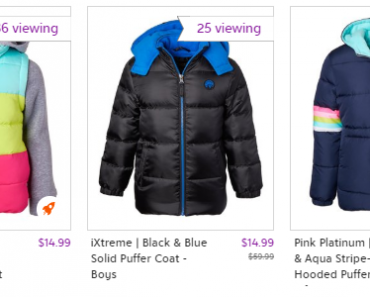 Baby to Big Kids Puffer Coats All $14.99 & Under!