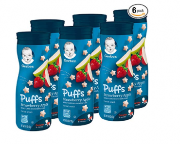 Gerber Puffs Cereal Snack, Strawberry Apple, (6 Count) Only $8.40 Shipped!