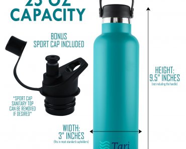 TARI Stainless Steel Wide Mouth Water Bottle Only $11.95!