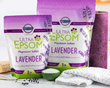 SaltWorks Ultra Epsom Bath Salt (Lavender) 5 Pounds Only $8.51 Shipped!