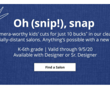 Kids’ Haircuts Only $10 at JCPenney!