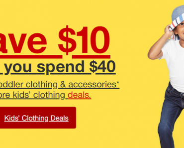 Target: Take $10 off $40 Purchase of Kids Clothes & Accessories! Use on Back to School Shopping!