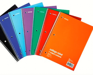 Staples 1-Subject Notebook College & Wide Ruled 70-Sheets Only $.25 Cents Shipped!! (Reg. $2.28)