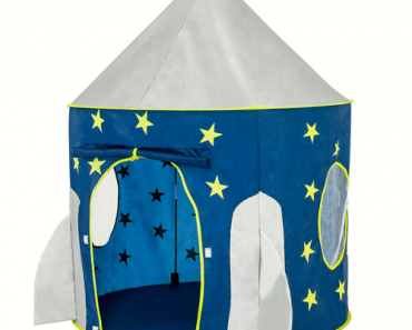 FoxPrint Rocket Ship Tent – Space Themed Pretend Glow in the Dark Play Tent Only $21.59! (Reg. $34.99)