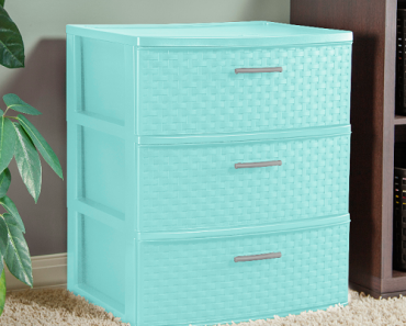 Sterilite 3-Drawer Wide Weave Towers in Classic Mint for Only $17.98!