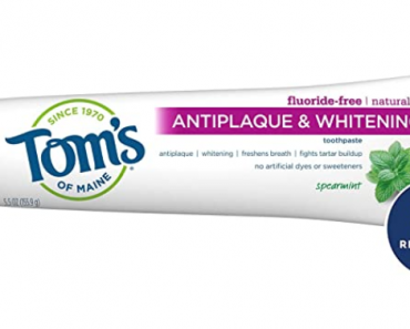 Tom’s of Maine Fluoride-Free Antiplaque & Whitening Toothpaste 2-Pack Only $4.50 Shipped!