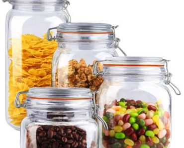 Home Basics 4-Piece Glass Canister Set Only $11.84!