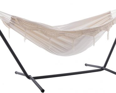 Vivere Double Hammock with Space Saving Steel Stand – Only $88.67!