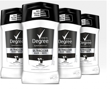 Degree Men MotionSense UltraClear Black+White Antiperspirant Deodorant Stick 2.7 oz 4 ct Only $10.44 Shipped!