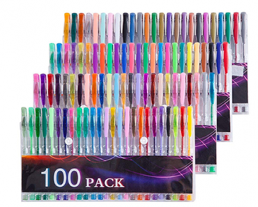 100 Coloring Gel Pens Set – Including Glitter, Neon, Standard, Symphony, Milky & Metallic – Just $15.99!