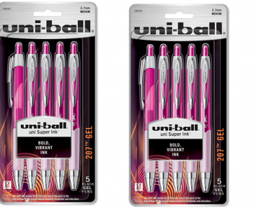 Uni-ball 207 Retractable Gel Pens (5 Count) Only $3.00 Shipped!