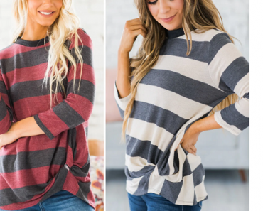Paola Striped Knot Top | S-XL Only $19.99 Shipped!