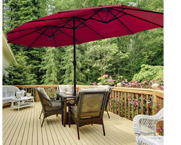 Tangkula 15 Ft Patio Double Sided Umbrella with Base Only $129.99 Shipped! (Reg. $190) Today Only!
